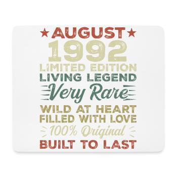 August 1992 - Gift idea for August 1992 - 1992 - Mouse Pad (horizontal) - white - Front