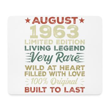 August 1963 - Geschenkidee Für August 1963 - 1963 - Mousepad (Querformat) - Weiß - Vorne