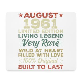 August 1961 - Gift idea for August 1961 - 1961 - Mouse Pad (horizontal) - white - Front