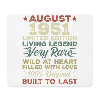 August 1951 - Geschenkidee Für August 1951 - 1951 - Mousepad (Querformat) - Weiß - Vorne