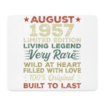 August 1957 - Geschenkidee Für August 1957 - 1957 - Mousepad (Querformat) - Weiß - Vorne