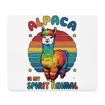 Alpaga animal, arc-en-ciel, alpaga, Art, Fun - Tapis de souris (format paysage) - blanc - Devant