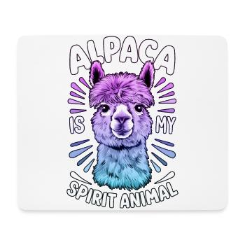 Alpaca Spirit Animal, Alpaca Rainbow Art, Fun - Mouse Pad (horizontal) - white - Front