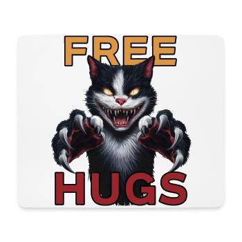 Lustige Umarmungen kostenlos Horror Grimmiger Katzenhumor - Mousepad (Querformat) - Weiß - Vorne