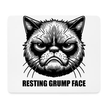 Resting Grump Face cat grumpy FaceHumor Sarcastic - Mouse Pad (horizontal) - white - Front