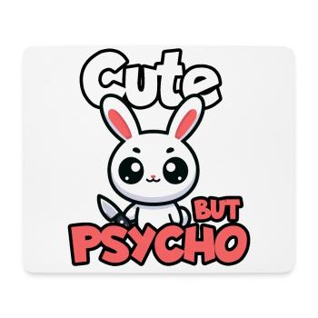 Cute But psycho rabbit Adorable Kawaii Animal - Mouse Pad (horizontal) - white - Front