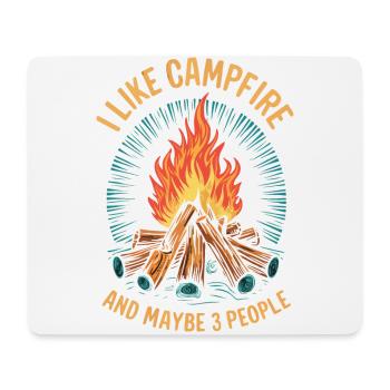 Amateur de feu de camp Drôle Introverti Camping en plein air - Tapis de souris (format paysage) - blanc - Devant