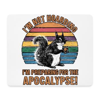 Funny Squirrel Retro Hoarding Humor Survival - Mouse Pad (horizontal) - white - Front