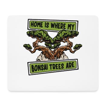 Zuhause ist, wo meine Bonsai Bäume sind Penjing Bonsai - Mousepad (Querformat) - Weiß - Vorne