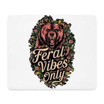 Wilde Vibes Nur Bär Wild Natur Blumig - Mousepad (Querformat) - Weiß - Vorne