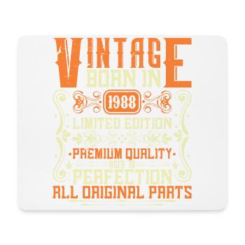 1988 Born 1988 - Year of construction 1988 Birthday 1988 - Mouse Pad (horizontal) - white - Front