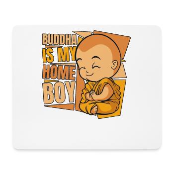 Buddha ist mein Zuhause Junge Buddhistische Statue Symbol - Mousepad (Querformat) - Weiß - Vorne