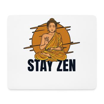 Stay Zen Buddhist Statue Symbol Priest Buddhism - Mouse Pad (horizontal) - white - Front