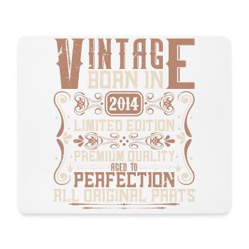 2014 Geburtstag Jahrgang 2014 Geboren Vintage 2014 - Mousepad (Querformat) - Weiß - Vorne