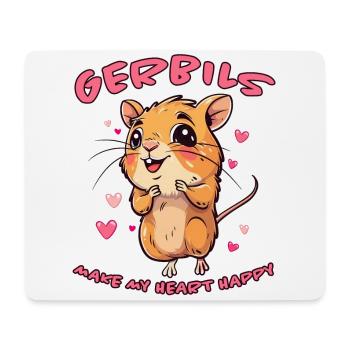 Gerbille disant rat de course drôle gerbille cadeau - Tapis de souris (format paysage) - blanc - Devant