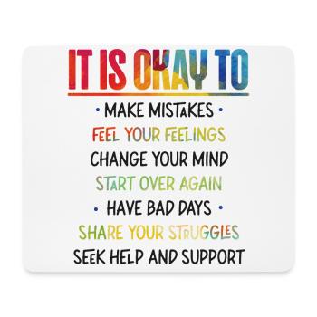 School Counselor It Is Okay To - Mouse Pad (horizontal) - white - Front
