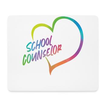 School Counselor Heart Watercolor - Mouse Pad (horizontal) - white - Front