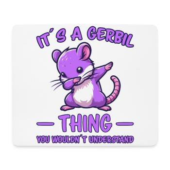 Dabbing Gerbil Saying Racing Rat Gerbil Gift - Mouse Pad (horizontal) - white - Front