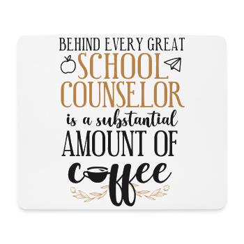 School Counselor Coffee Behind - Mousepad (Querformat) - Weiß - Vorne