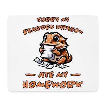 Dragons barbus disant devoirs Dragons barbus cadeau - Tapis de souris (format paysage) - blanc - Devant