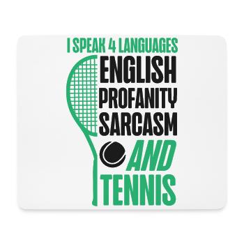 Drôle de joueur de tennis raquette je parle - Tapis de souris (format paysage) - blanc - Devant