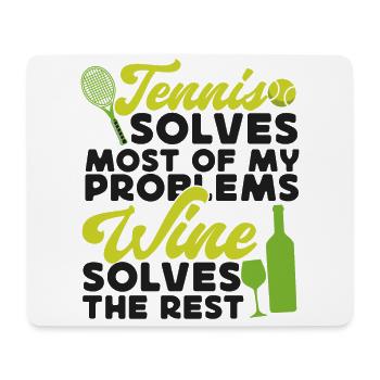 Funny Tennis Player Racket Wine - Mouse Pad (horizontal) - white - Front