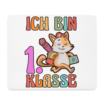 Katze Erste Klasse Schulkind Schulbeginn Einschulu - Mousepad (Querformat) - Weiß - Vorne