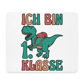 Dino Erste Klasse Schulkind Schulbeginn Einschulun - Mousepad (Querformat) - Weiß - Vorne