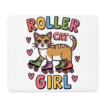 Roller Cat Girl Skating Girl Roller Skates Gift - Mouse Pad (horizontal) - white - Front
