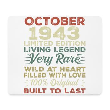 1943 October 1943 birthday October 1943 Original - Mouse Pad (horizontal) - white - Front