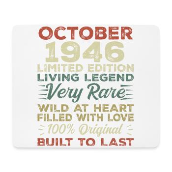 1946 October 1946 birthday October 1946 Original - Mouse Pad (horizontal) - white - Front