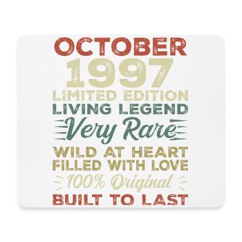 1997 October 1997 birthday October 1997 Original - Mouse Pad (horizontal) - white - Front