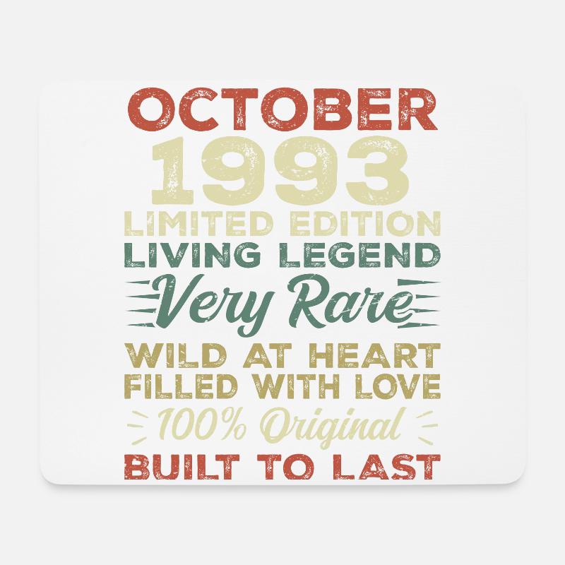 1993 Oktober 1993 Geburtstag Oktober 1993 Original - Mousepad (Querformat) - Weiß