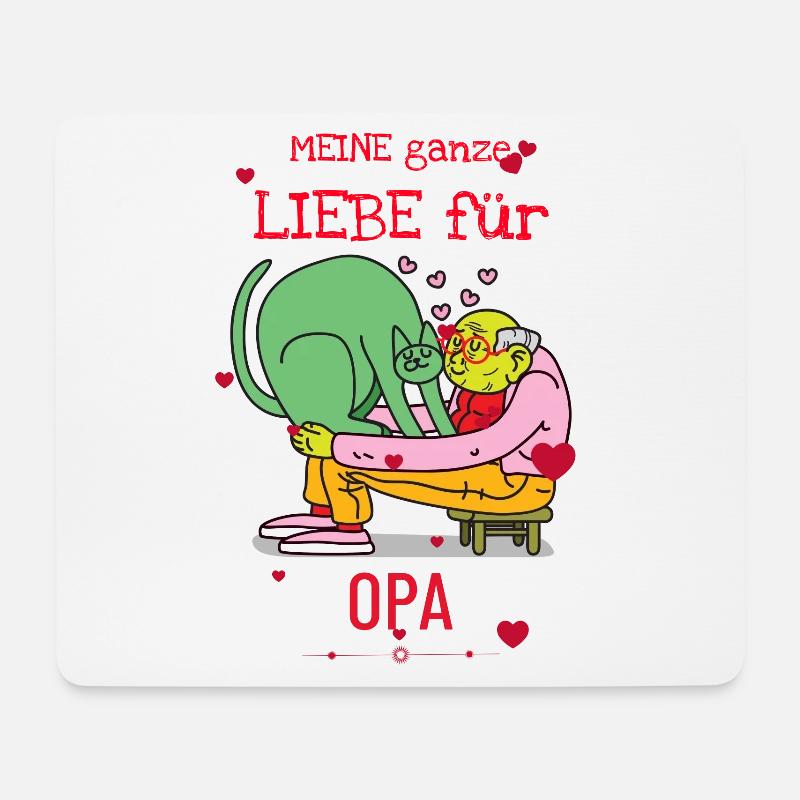 Meine Ganze Liebe Für Opa - Mousepad (Querformat) - Weiß