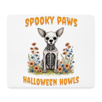 Gruselige Pfoten und Halloween-Heulen - Mousepad (Querformat) - Weiß - Vorne