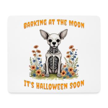 Den Mond anbellen, bald ist Halloween - Mousepad (Querformat) - Weiß - Vorne