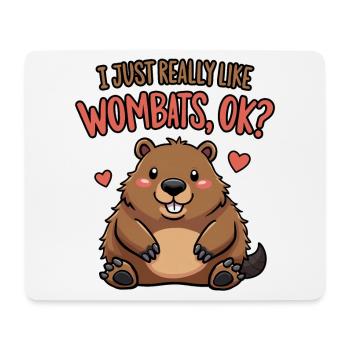 Wombat Disant Australie Drôle Wombats Cadeau - Tapis de souris (format paysage) - blanc - Devant