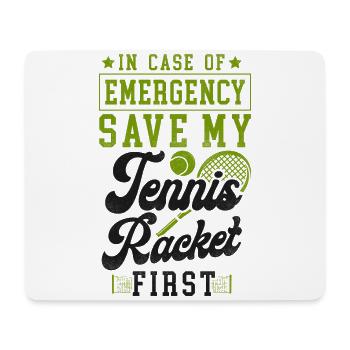 Funny Tennis Player Racket In Case - Mousepad (Querformat) - Weiß - Vorne