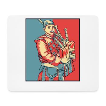 Portrait de joueur de cornemuse Great Highland Leçons de cornemuse - Tapis de souris (format paysage) - blanc - Devant