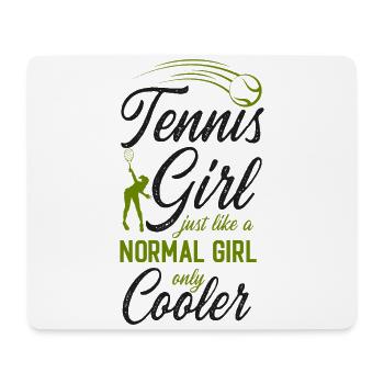 Drôle de joueur de tennis raquette fille - Tapis de souris (format paysage) - blanc - Devant