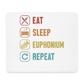 Eat Sleep Euphonium Repeat Instrument Euphonist - Mouse Pad (horizontal) - white - Front