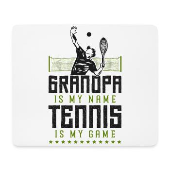 Drôle de joueur de tennis raquette grand-père - Tapis de souris (format paysage) - blanc - Devant
