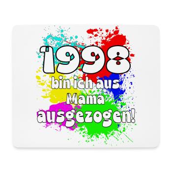 1998 bin ich aus meiner Mama ausgeszogen - Mousepad (Querformat) - Weiß - Vorne