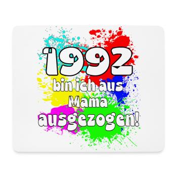 1992 bin ich aus meiner Mama ausgeszogen - Mousepad (Querformat) - Weiß - Vorne