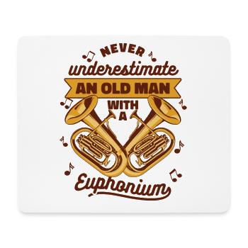 Unterschätzen Sie niemals einen alten Mann mit einem Euphonium - Mousepad (Querformat) - Weiß - Vorne