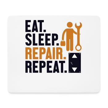 Eat Sleep Repair Repeat Inspector Repair Elevator - Mouse Pad (horizontal) - white - Front