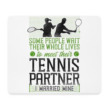 Funny Tennis Player Racket Husband - Mousepad (Querformat) - Weiß - Vorne