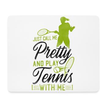 Funny Tennis Player Racket Girl - Mousepad (Querformat) - Weiß - Vorne
