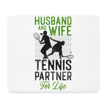 Funny Tennis Player Racket Husband - Mouse Pad (horizontal) - white - Front