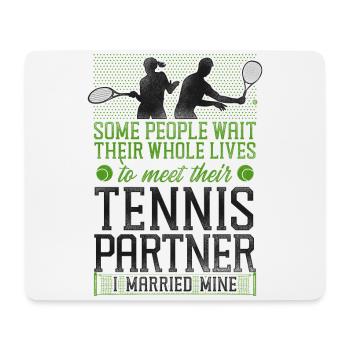 Funny Tennis Player Racket Husband - Mouse Pad (horizontal) - white - Front